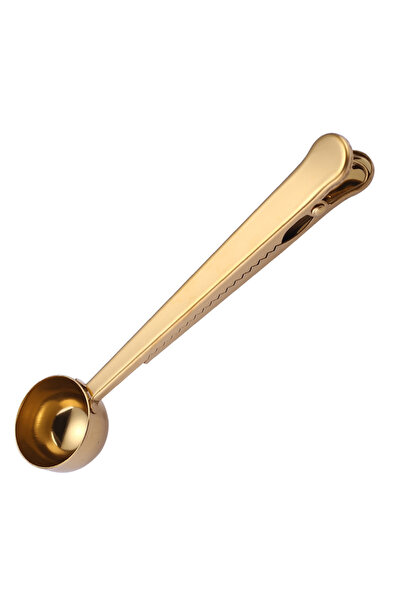 Choice1 golden Stainless Steel Spoon Food and Snack Sealing Clip Multi Functi...