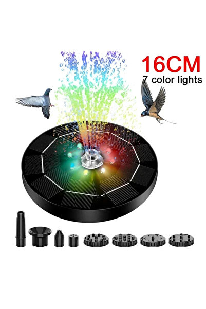 Choice 16CM 7 colors 12LED Solar Fountain Pump with 1200mAh Battery - 9 Nozzl...