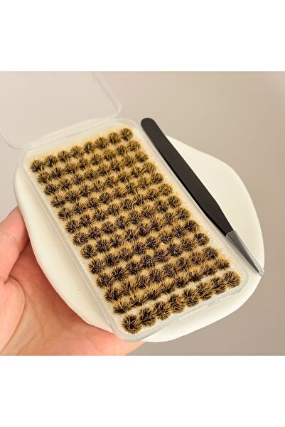 choice2 عشب صناعي ثابت بلون أصفر رملي، 104 خصلة، مع ملقط واحد، مناسب لتصميم ا...