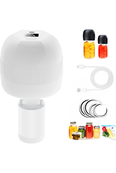 Choice4 White Electric Automatic Kitchen Mini Mason Jar Vacuum Sealer Kit - P...