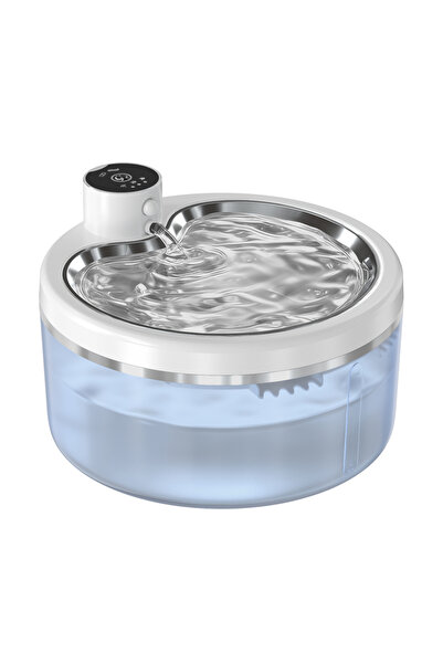 Choice1 نافورة مياه لاسلكية للقطط سعة 2.5 لتر، لون أزرق سماوي، مصنوعة من الفو...