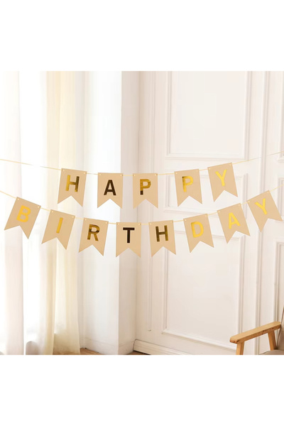 Choice أعلام عيد ميلاد سعيد ذهبية اللون، لافتة ورقية كرافت، مجموعة زينة حفلات...