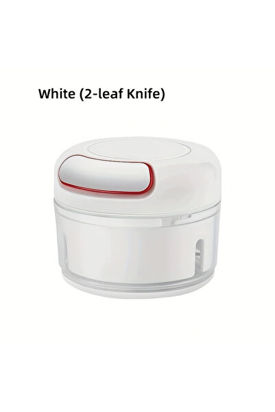 choice2 White (2-leaf Knife) Garlic Mincer Hand Cutter - Hand Pull String Foo...