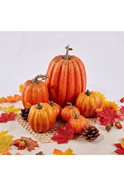 choice2 One Size Orange 7pc Decorative PUmpkins White Artificial PUmpkins For...