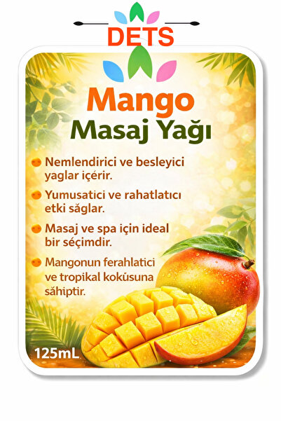 Dets Mango Masaj Yağı – Nemlendirici & Rahatlatıcı Aromaterapi Masaj ve Spa Yağı