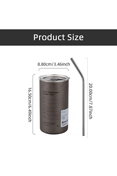 Choice كوب قهوة أسود من الفولاذ المقاوم للصدأ سعة 600 مل، زجاجة ماء حراري مان...