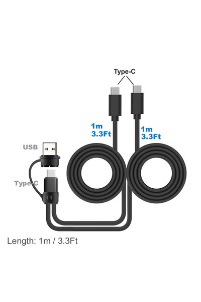 Choice1 كابل USB-C إلى منفذي USB-C بطول 1 متر، كابل متعدد المنافذ من النوع C،...