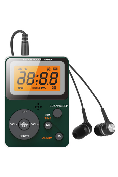 choice2 green Digital Radio, FM/AM, 2 Band Stereo Music Receiver, Portable Pk...