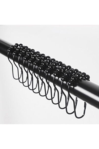 Choice مجموعة من 12 قطعة من حلقات ستارة الحمام العملية ذات الكرة الدوارة، بال...