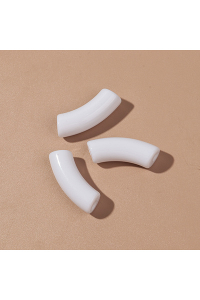 Choice5 11x35mm white 20pcs/lot Acrylic 11MM Bamboo Tube Beads Solid Color Ch...