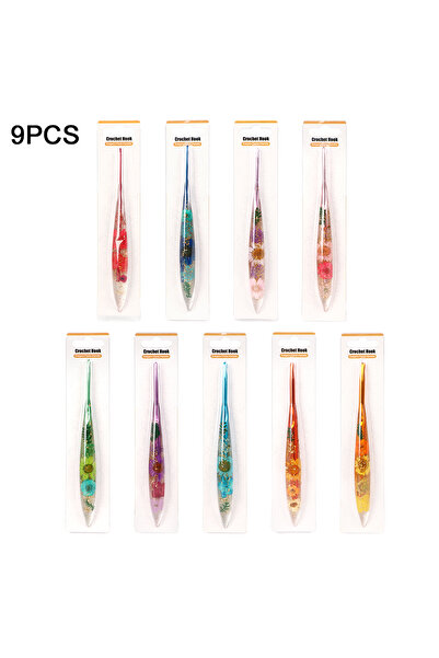 Choice12 9pcs 1/3/9pcs Crhet Hooks 2.0-6.0mm Drip Glue Resin Knitting Needle ...
