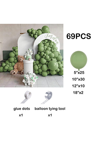 Choice AS Picture NO.1 Sage Green Ballo Garland Green Balloon Arch Kit Birthd...
