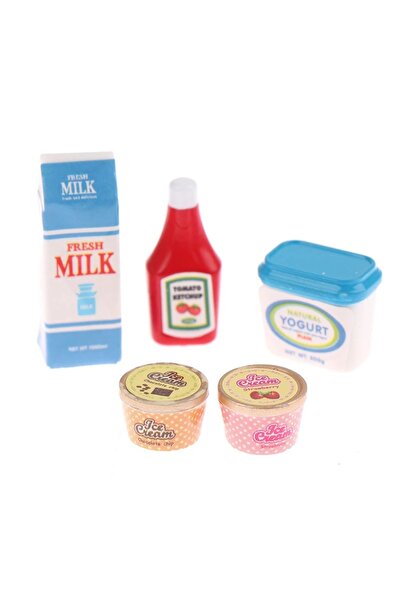 Choice مجموعة واحدة من 5 قطع (5 قطع/مجموعة) 1:12 بيت الدمى صلصة طماطم زبادي م...