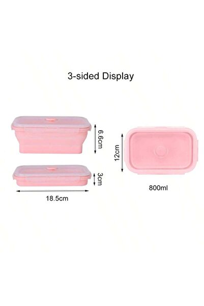 Choice7 1 قطعة 800 مل وردي، 1 قطعة 350/500/800/1200 مل، طقم علب غداء سيليكون ...
