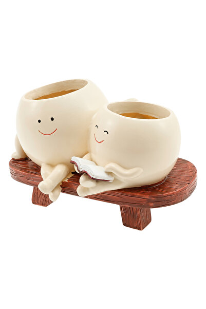 choice2 01 وعاء زهور على شكل وجه مبتسم من الراتنج مع فتحة تصريف، وعاء زهور عص...