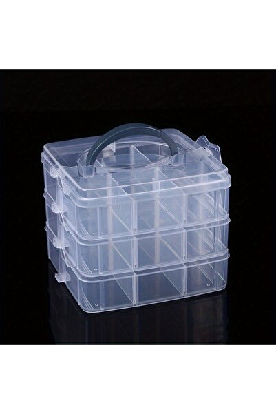 choice2 Transparent Detachable 18-Grid Clear Plastic Storage Boxes With Handl...