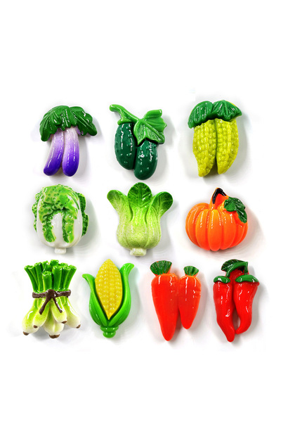 Choice ١٠ قطع من مغناطيسات الثلاجة على شكل خضراوات خضراء، هدية، مجسمات طعام، ...