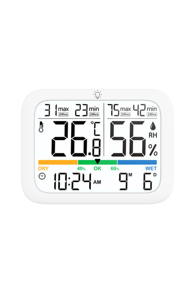 Choice مقياس إلكتروني ذكي أبيض اللون لقياس درجة الحرارة والرطوبة للاستخدام ال...