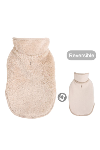 Choice5 سترة شتوية دافئة للكلاب الصغيرة والمتوسطة الحجم، لون بيج ، مزدوج الوج...