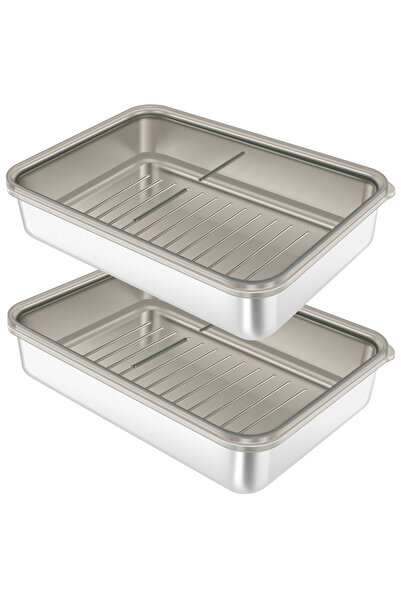 Choice Transparent 2pcs 2Pcs Frozen Meat Preservation Box Stainless Steel Ref...