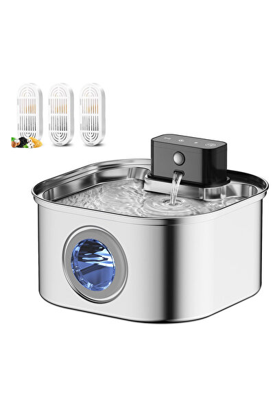 Choice1 L Charging Induction ISR21700-40A Stainless Steel Cat Wireless Water ...