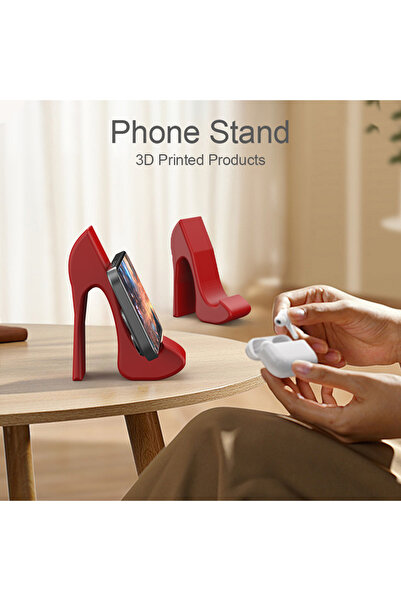 Choice حامل هاتف أحمر بكعب عالٍ - بلاستيك - متين وغير قابل للكسر. ثلاثة ألوان...