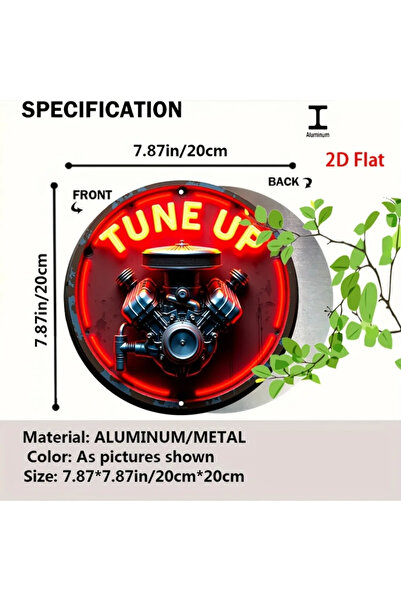 Choice لوحة جدارية معدنية دائرية بتصميم ريفي عتيق من HELLOYOUNG، مقاس 20×20 س...