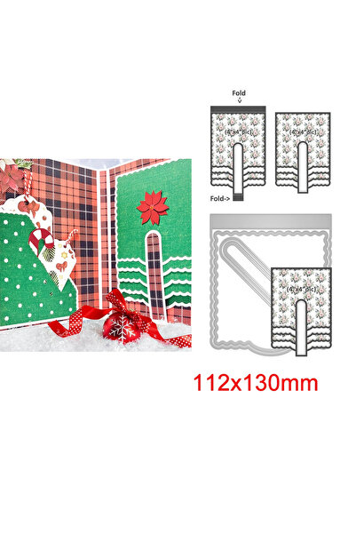 Choice6 H8739 Christmas Slotted Fold Corner Pocket Metal Cutting Dies Continu...