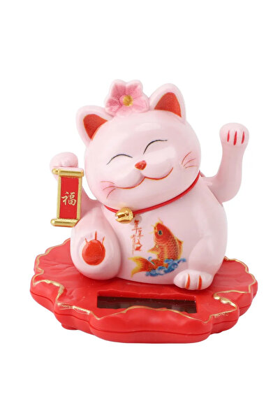 Choice Pink Solar Good Luck Cat Traditional Chinese ABS Waving Arm Adorable L...