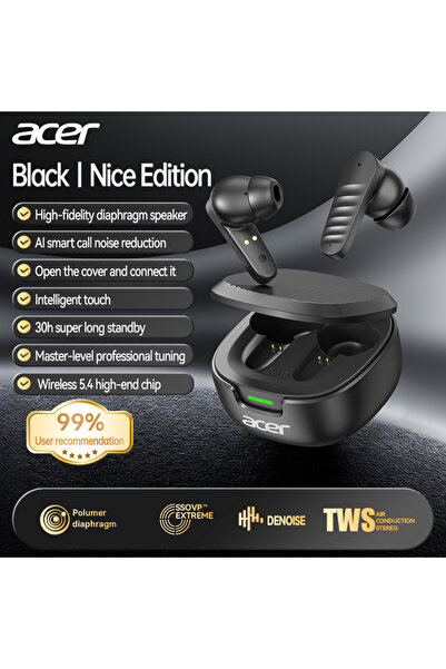 Choice سماعات رأس لاسلكية بلوتوث Acer Ohr503 سوداء اللون بتصميم داخل الأذن، ج...