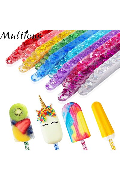 Choice Mix Color 20pcs 20Pcs Acrylic Ice Cream Sequined Stick Summer New Home...