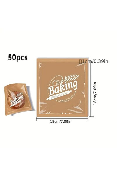 Choice ٥٠ كيس خبز ورقي بيج نصف مطلي، أكياس صغيرة للخبز الطازج، أكياس عملية، أ...