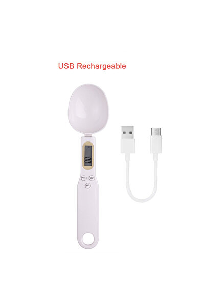 Choice ميزان مطبخ قابل لإعادة الشحن عبر منفذ USB من كيبيدومي، أبيض اللون، سعة...
