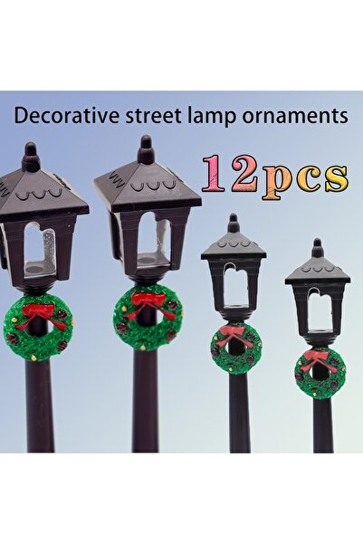 Choice 12pcs 12pcs Dollhouse Mini Christmas Street Lights Garland Street Ligh...