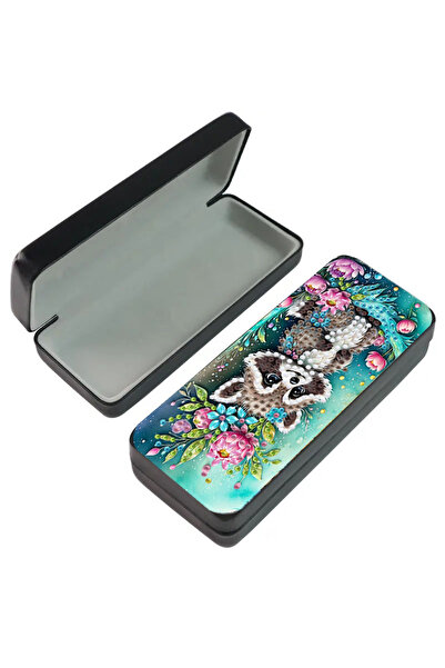 Choice YH011 1 حافظة نظارات مزينة بلوحة فنية كريستالية على شكل حيوان، لوحة ما...