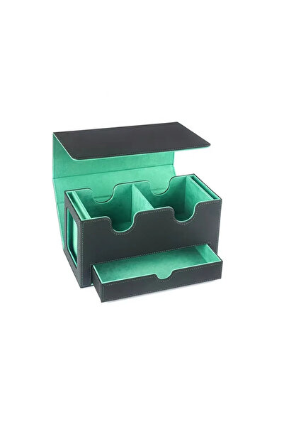 Choice3 علبة تخزين بطاقات من جلد الصناعي باللونين الأخضر والأسود، قطعة واحدة،...