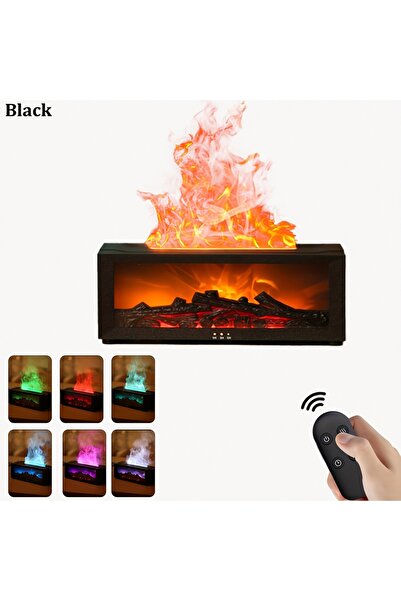 Choice1 جهاز علاج عطري أسود اللون يعمل بتقنية اللهب الاصطناعي، موزع عطري منزل...