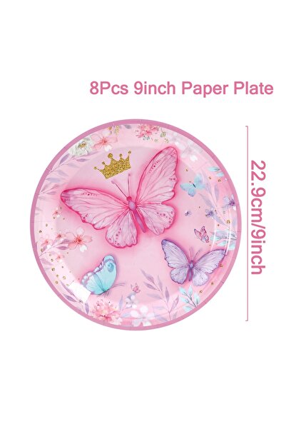 Choice3 style 2 Pink Butterfly Disposable Tableware Napkin Butterfly Birthday...