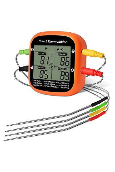 Choice Red Smart Meat Thermometer Digital Wireless with Dual Probes Instant R...