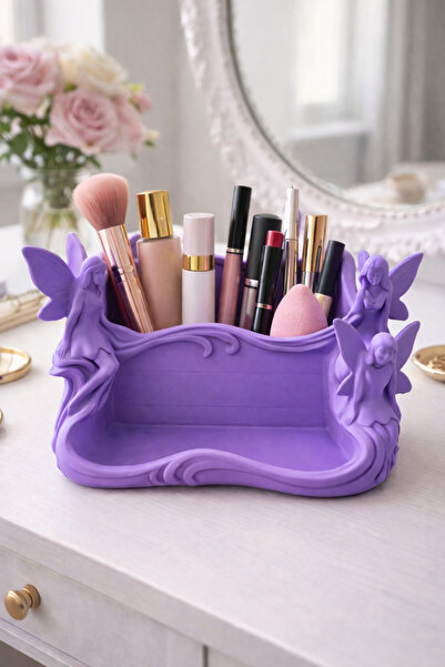 Vescarri منظم سطح المكتب بتصميم خيالي - حامل أقلام وفرشاة بتصميم جمالي