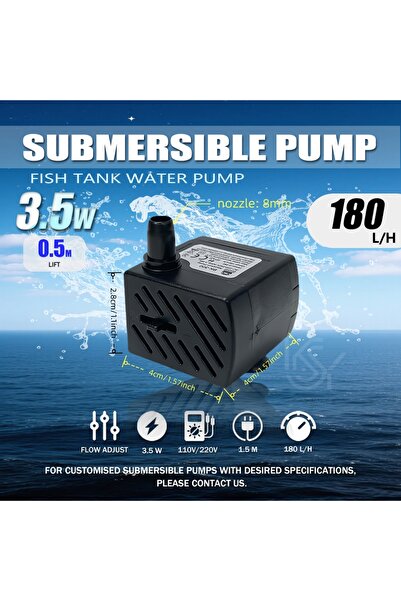 Choice5 مضخة غاطسة متعددة القدرات لأحواض السمك بقدرة 3.5 واط (3-25 واط) | تدف...