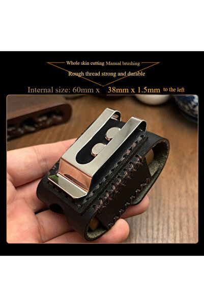 Choice Handmade Leather Lighter Case For zippo zorro Black Genuine Cowhide Re...