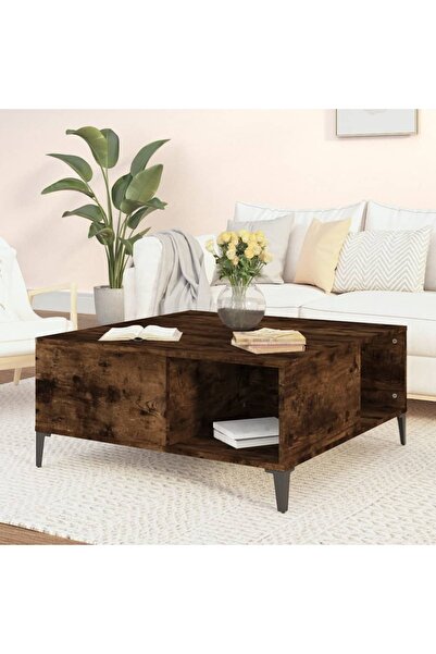 Concept Masă de cafea, stejar afumat, 80x80x36,5 cm, lemn prelucrat