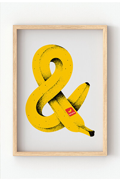 MIOVI WORKS Tipografija banane | Uramljena moderna tipografija Minimalistički...