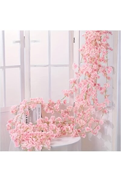 Choice زهور ساكورا وردية صناعية معلقة على شكل كرمة من الزهور الصناعية لتزيين ...