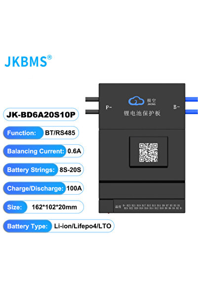 Choice JK-BD6A20S10P JKBMS JIKONG Smart Active Balance BMS (Model 0.6A)100A C...