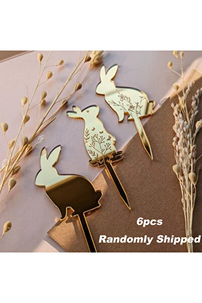 choice2 Bunny 6pcs Happy Easter Rabbit Cake Toppers Bunny Cake Decorating Spr...