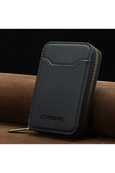 Choice4 black Magnetic Attraction Zipper Leather Card Slot Wallet for iPhone ...
