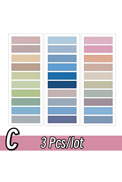 Choice4 C Set 3 Pcs 2400S Transparent Colorful Index Creative Memo Pads Offic...