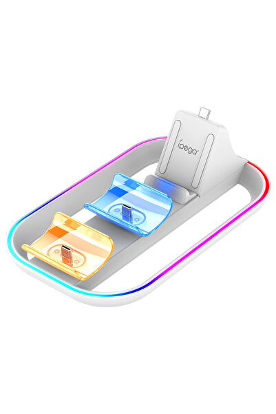 Choice شاحن إيبيغا أبيض اللون لجهاز PS5 Portal ووحدة التحكم، مزود بـ 14 تأثير...